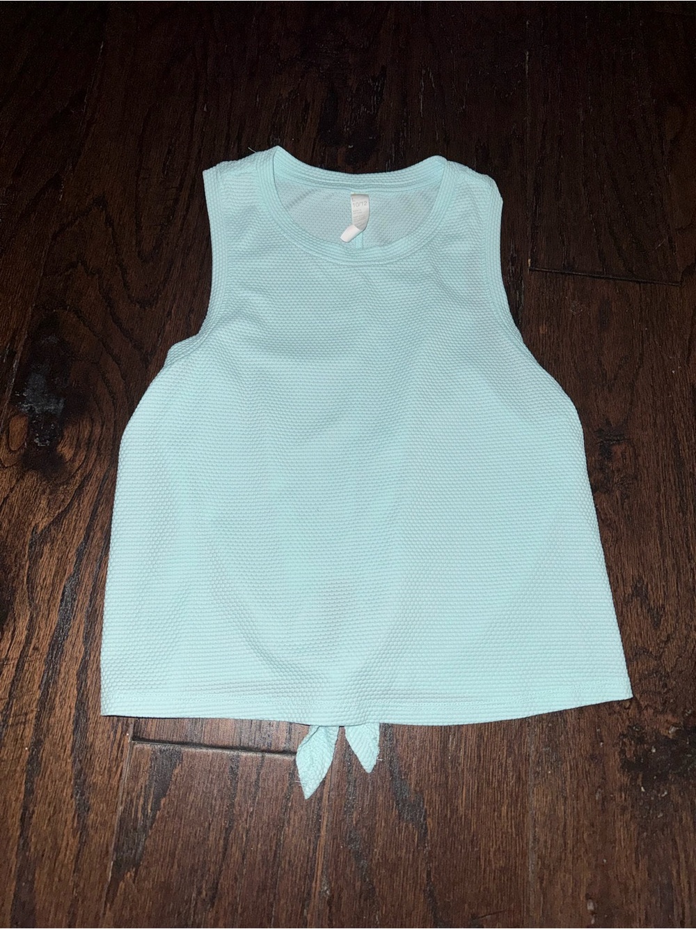Zella Girl Light Aqua Knit Tank with Front Tie